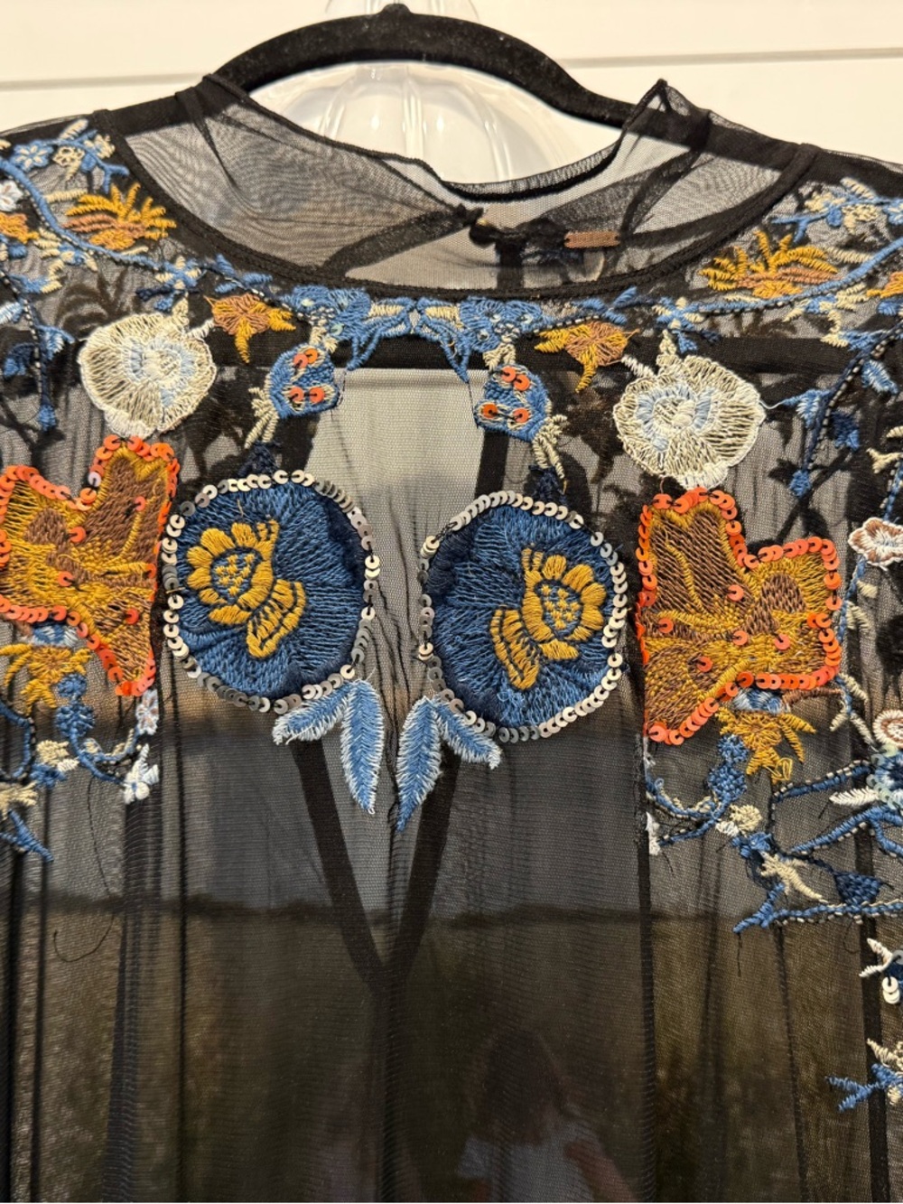 Free People Black Floral Embroidered Dress - Picture 3 of 8